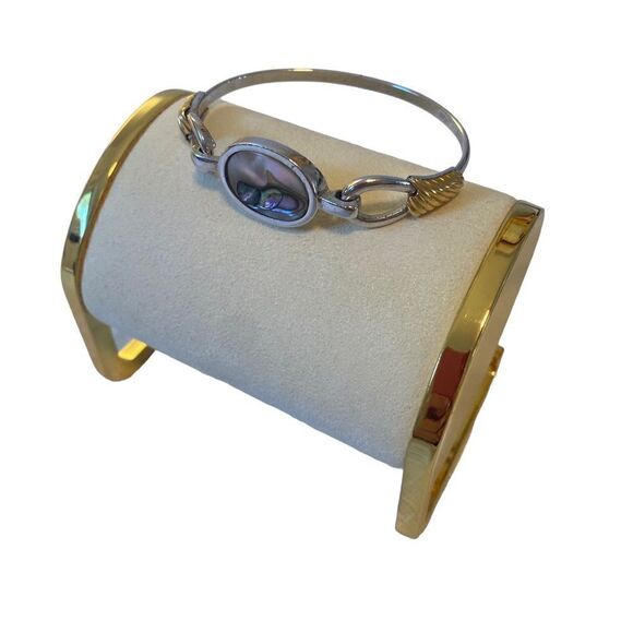 Vintage Avon Two Tone Bracelet w/ Mother of Pearl/Abalone Center Stone. - Picture 3 of 5